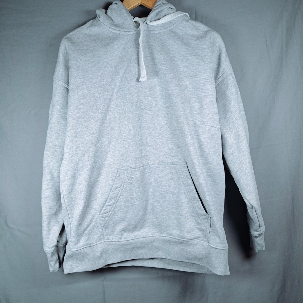 HM Mens Heather Grey heavy Pullover Hoodie‎ Sweatshirt Cotton Blend Medium